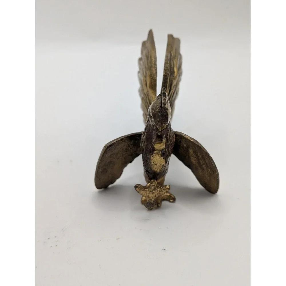 Vintage Brass Rooster Figurine Miniature Fighting Farmhouse Decor 3 Inch